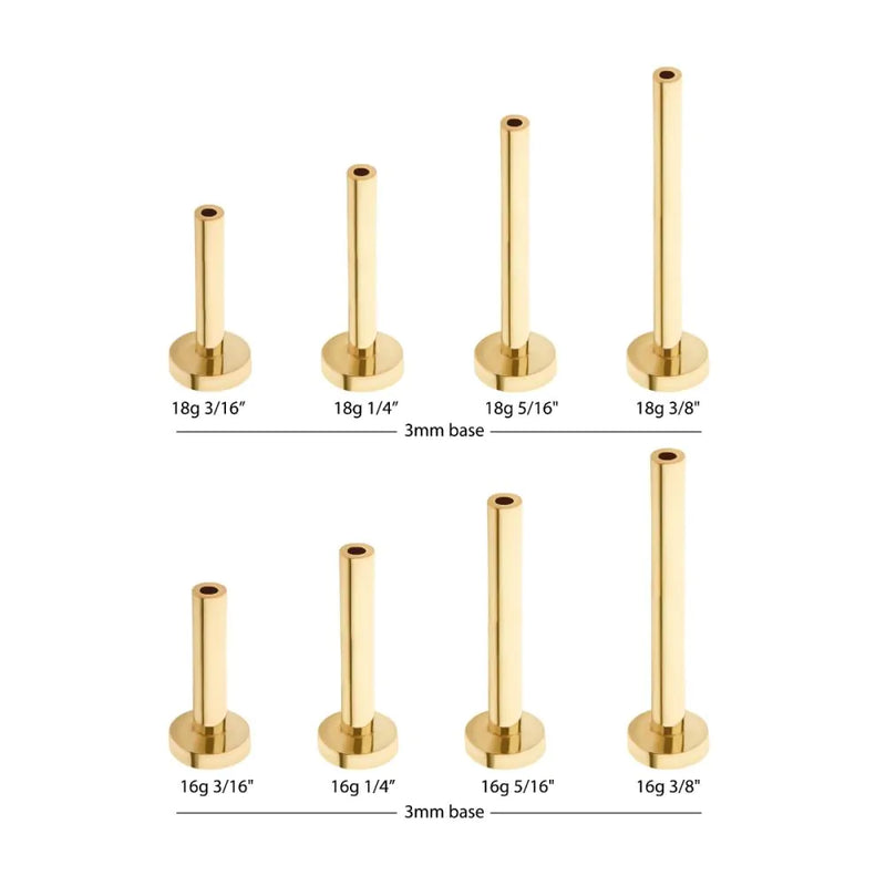 14kt Basic Flat Back Post