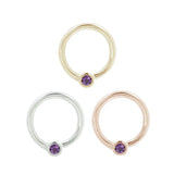 14kt Forward Set Bezel Seam Ring