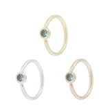 14kt Side Set Bezel Seam Ring