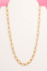 Hammered Oval Chain Necklace