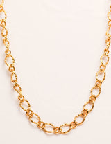 Hammered Oval Chain Necklace