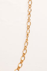 Hammered Oval Chain Necklace