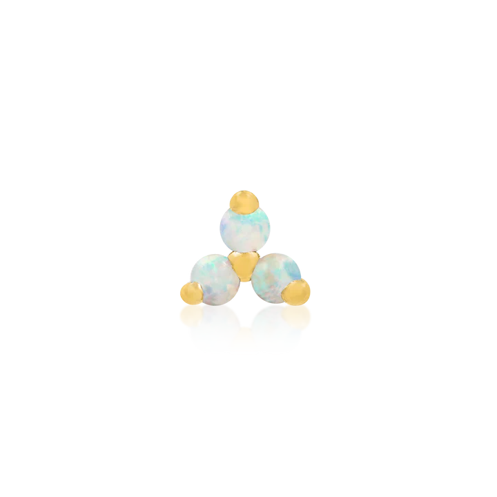 14kt White Opal Triad