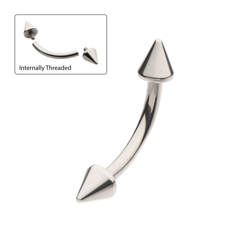 THREADED Spike Curved Barbells